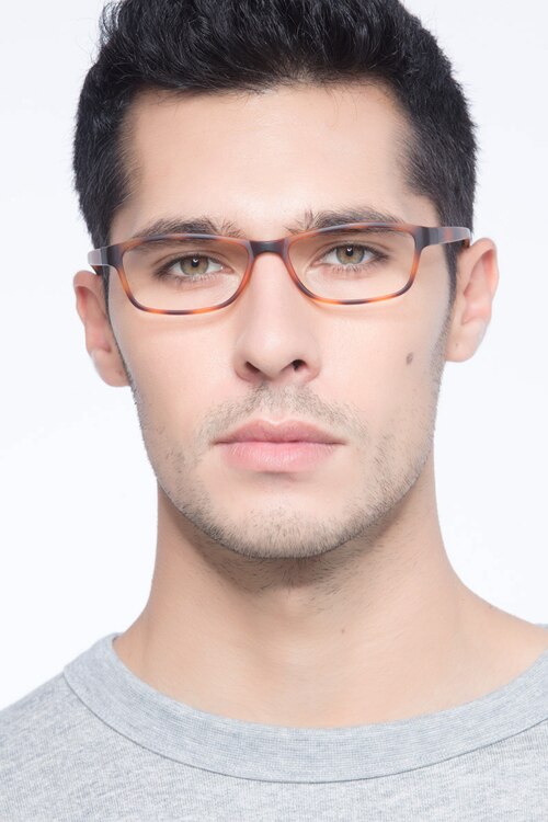 Versus Matte Tortoise PlasticEyeglass Frames for Men from EyeBuyDirect