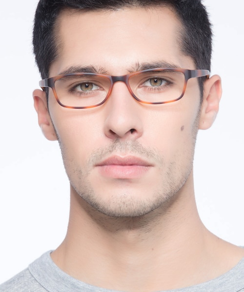 Versus Matte Tortoise PlasticEyeglass Frames for Men from EyeBuyDirect