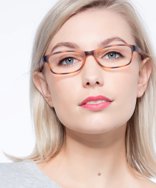 Versus Matte Tortoise PlasticEyeglass Frames for Women from EyeBuyDirect