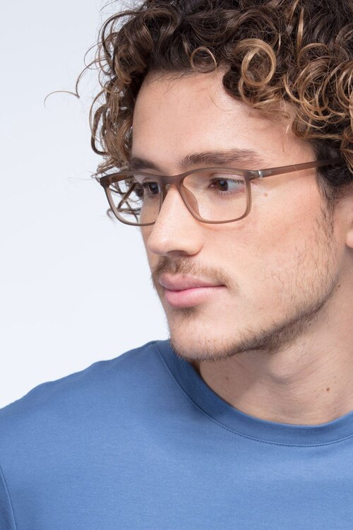 Wyoming Matte Hazel PlasticEyeglass Frames for Men from EyeBuyDirect