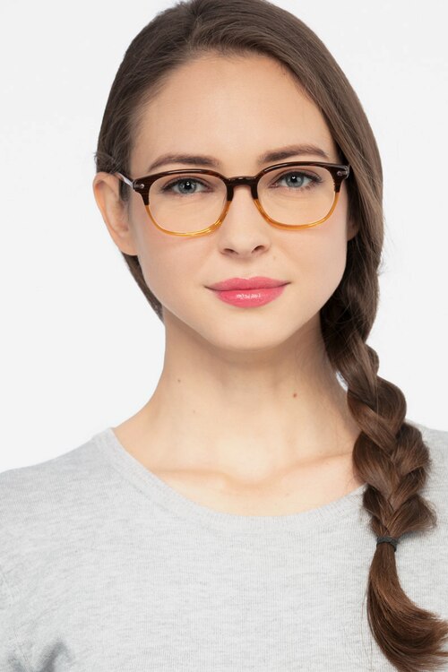 Nova Brown Striped AcétateMontures de lunettes de vue pour Femmes d'EyeBuyDirect