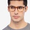 Prelude Brown Striped AcetateEyeglass Frames for Men from EyeBuyDirect