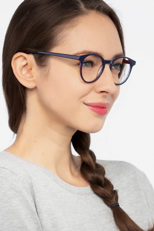 Lariat Navy AcetateEyeglass Frames for Women from EyeBuyDirect