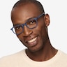 Botanist Navy Striped AcétateMontures de lunettes de vue pour Hommes d'EyeBuyDirect