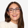Botanist Navy Striped AcétateMontures de lunettes de vue pour Femmes d'EyeBuyDirect