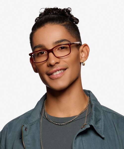 Mandi Brown Striped AcetateEyeglass Frames for Men from EyeBuyDirect