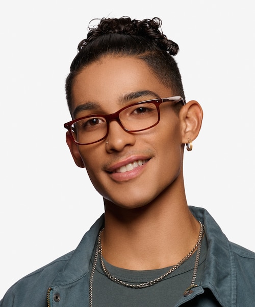 Mandi Brown Striped AcetateEyeglass Frames for Men from EyeBuyDirect