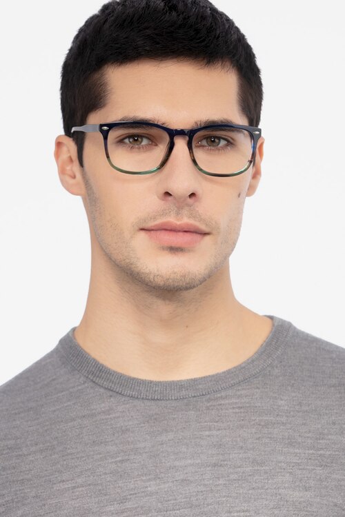 Costello Blue Striped AcetateEyeglass Frames for Men from EyeBuyDirect