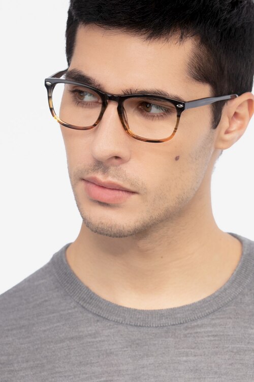 Costello Brown Striped AcetateEyeglass Frames for Men from EyeBuyDirect