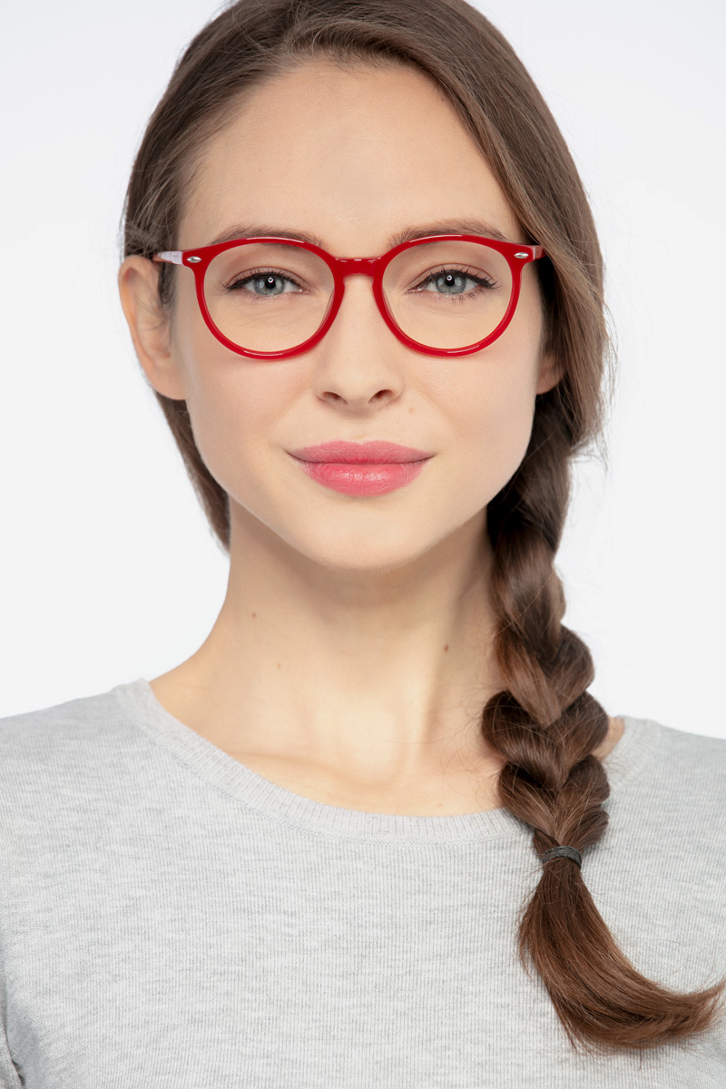 Blink Round Red Glasses for Women | Eyebuydirect Canada