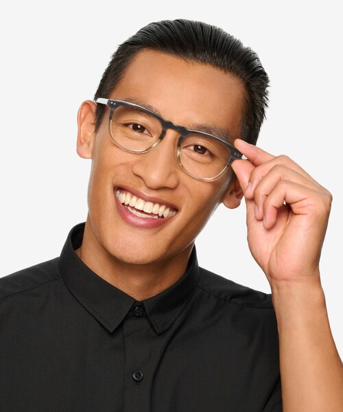 Illusion Striped Clear AcetateEyeglass Frames for Men from EyeBuyDirect