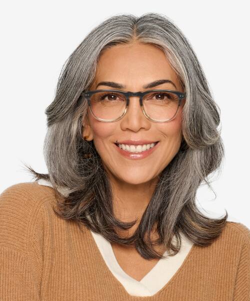Striped Clear Illusion -  Acetate Eyeglasses