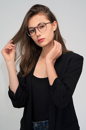 Gray Clear  Planete -  Vintage Acetate Eyeglasses