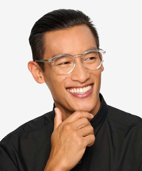Planete Clear Blue AcetateEyeglass Frames for Men from EyeBuyDirect