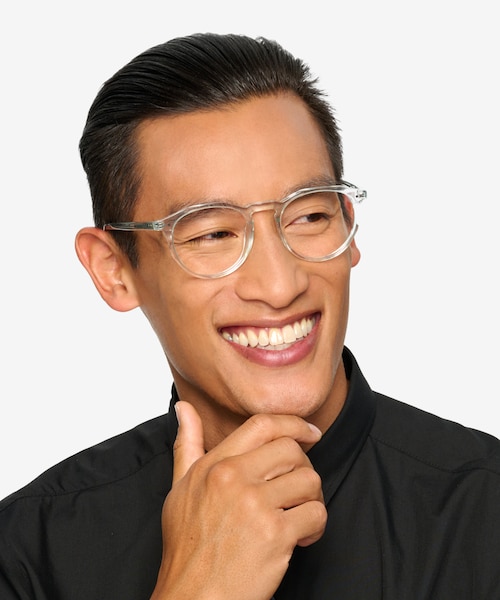 Planete Clear Blue AcetateEyeglass Frames for Men from EyeBuyDirect