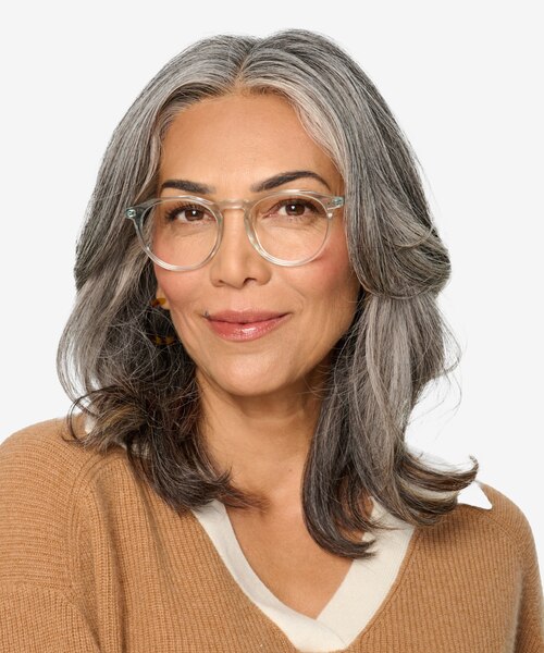 Planete Clear Blue AcetateEyeglass Frames for Women from EyeBuyDirect