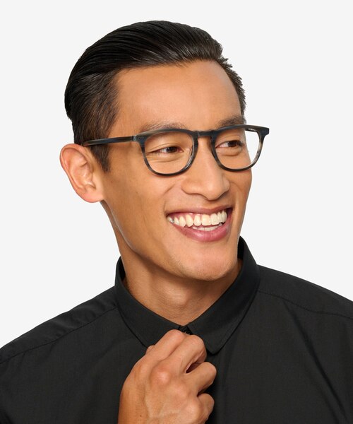 Illusion Gray Striped AcétateMontures de lunettes de vue pour Hommes d'EyeBuyDirect