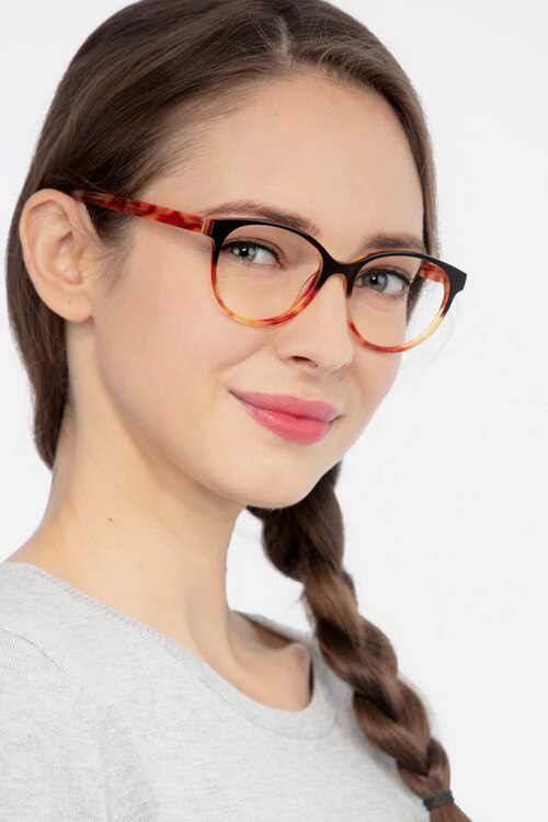 Laya Red Tortoise AcetateEyeglass Frames for Women from EyeBuyDirect