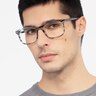 Ballast Gray Striped AcetateEyeglass Frames for Men from EyeBuyDirect
