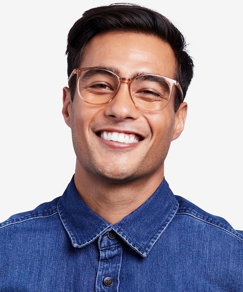 Lucia Champagne PlasticEyeglass Frames for Men from EyeBuyDirect