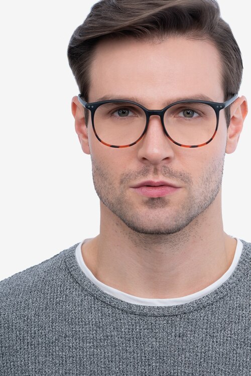 Lucia Black Tortoise PlasticEyeglass Frames for Men from EyeBuyDirect