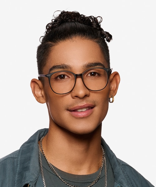 Lucia Matte Black PlasticEyeglass Frames for Men from EyeBuyDirect