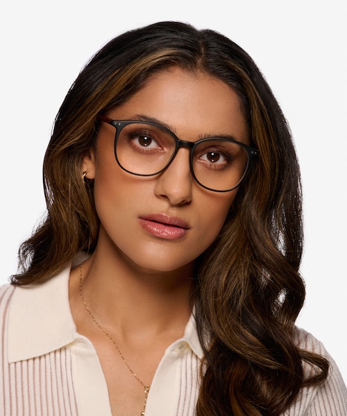 Lucia Matte Black PlasticEyeglass Frames for Women from EyeBuyDirect