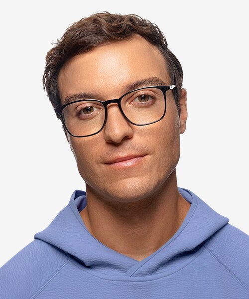 Trenton Black PlasticEyeglass Frames for Men from EyeBuyDirect
