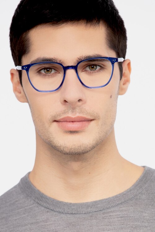 Regalia Bleu AcétateMontures de lunettes de vue pour Hommes d'EyeBuyDirect