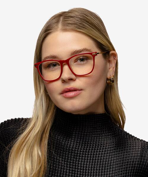 Burgundy Sebastian -  Acetate-metal Eyeglasses