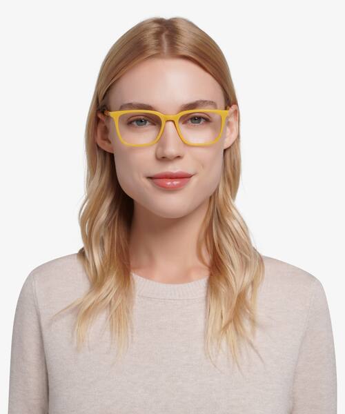 Yellow Etched -  Acetate Eyeglasses