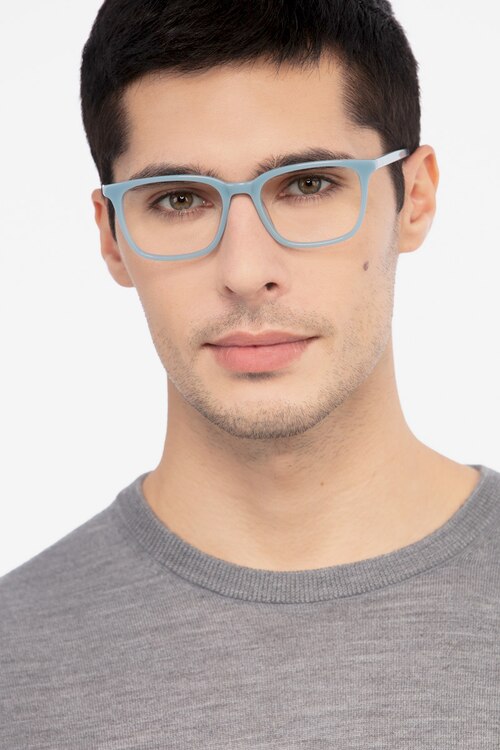Etched Blue AcetateEyeglass Frames for Men from EyeBuyDirect