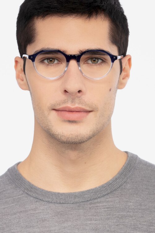 Moby Clear Blue AcétateMontures de lunettes de vue pour Hommes d'EyeBuyDirect