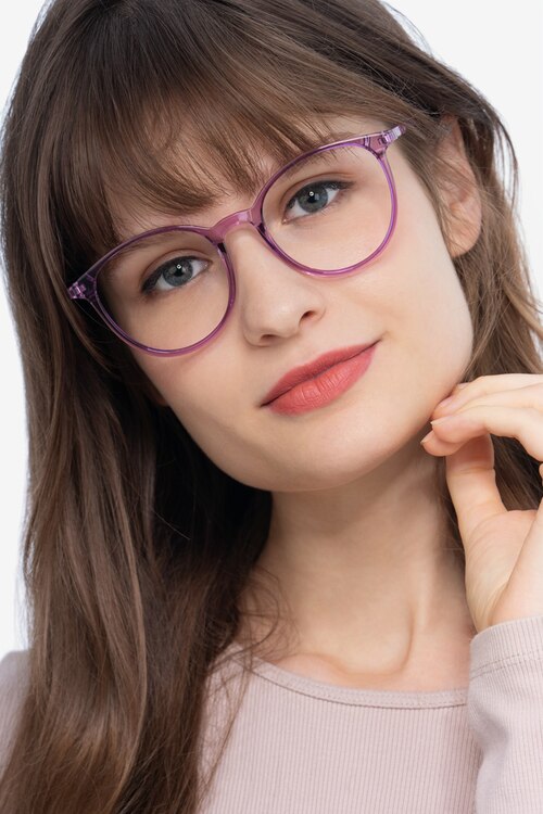 Macaron Clear Purple PlasticEyeglass Frames for Women from EyeBuyDirect