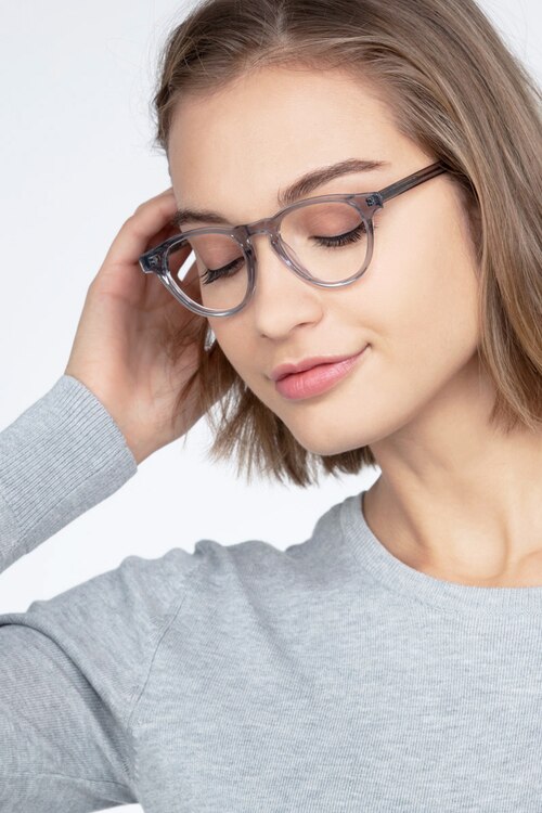 Marine Clear Gray AcetateEyeglass Frames for Women from EyeBuyDirect