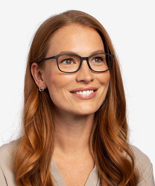 Median Black PlasticEyeglass Frames for Women from EyeBuyDirect