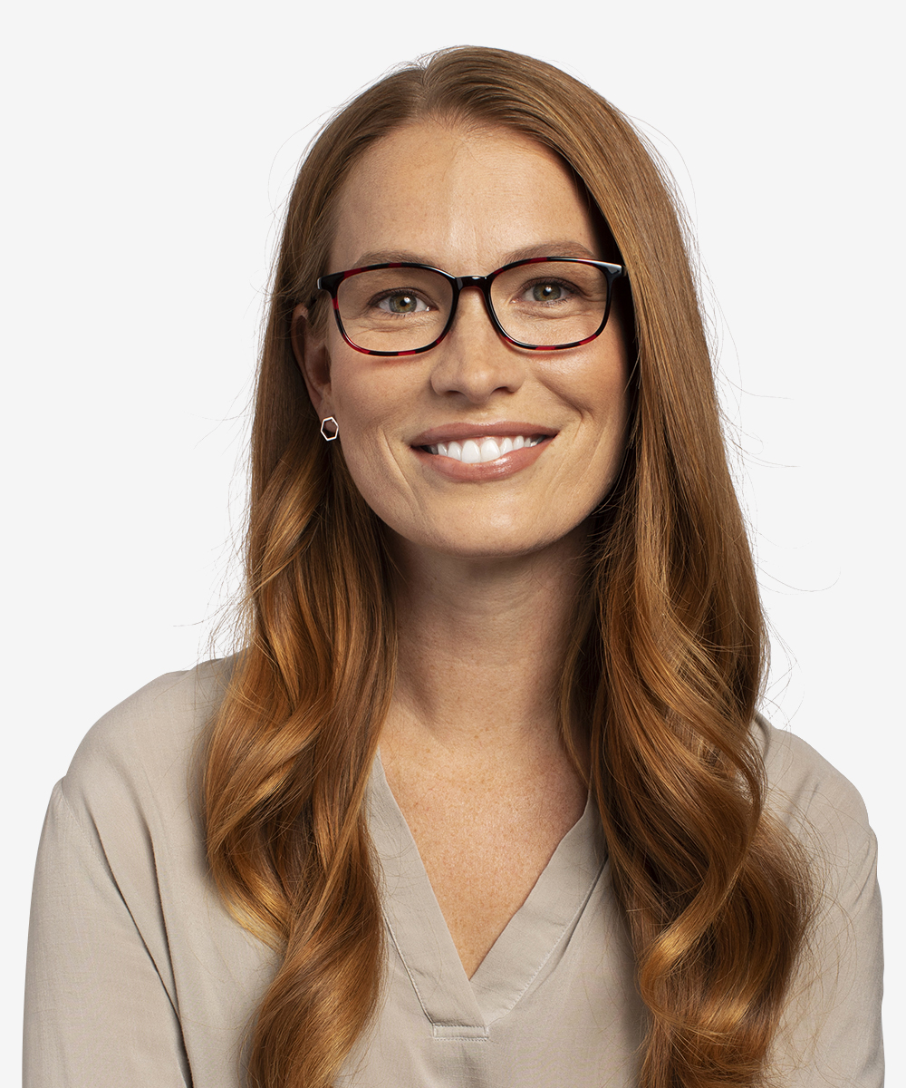 Median Rectangle Red Floral Glasses for Women Eyebuydirect Canada