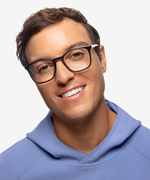 Phoenix Noir AcétateMontures de lunettes de vue pour Hommes d'EyeBuyDirect
