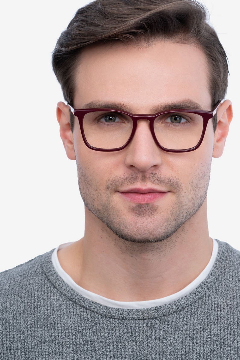 Burgundy eyeglasses on sale