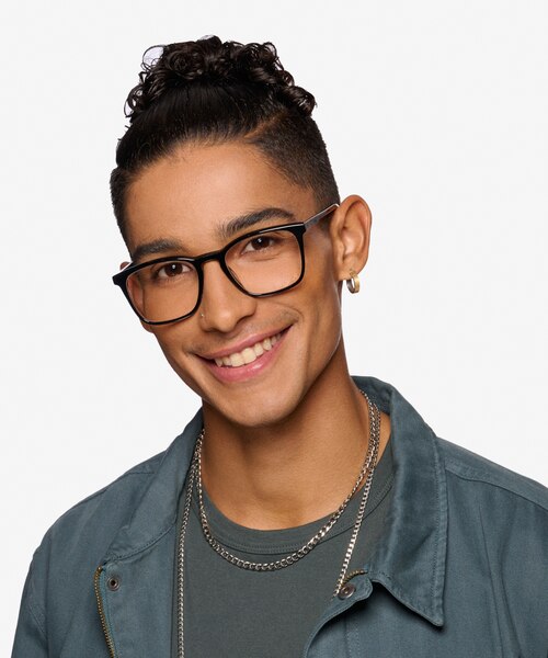 Phoenix Black AcetateEyeglass Frames for Men from EyeBuyDirect