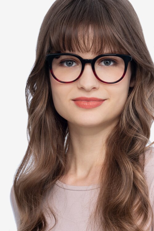 Rialto Black Red AcetateEyeglass Frames for Women from EyeBuyDirect