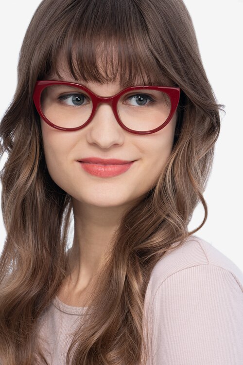Rhyme Burgundy AcetateEyeglass Frames for Women from EyeBuyDirect