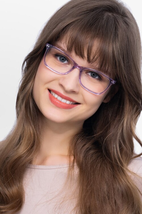 Alette Clear Purple AcétateMontures de lunettes de vue pour Femmes d'EyeBuyDirect