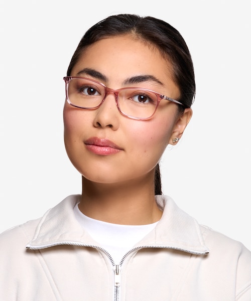 Alette Clear Pink AcetateEyeglass Frames for Women from EyeBuyDirect