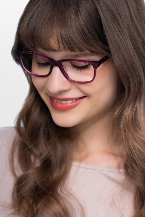 Ayla Violet AcétateMontures de lunettes de vue pour Femmes d'EyeBuyDirect