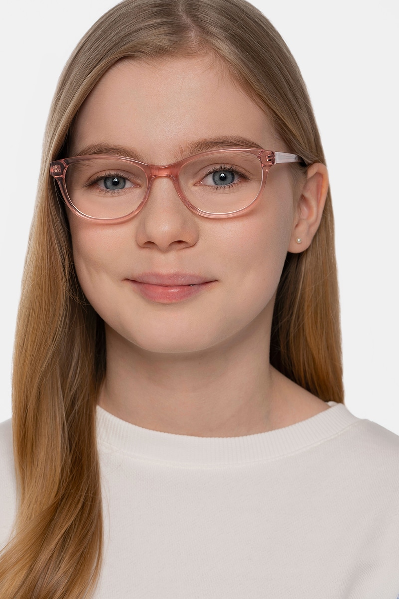 Clear pink store glasses frames