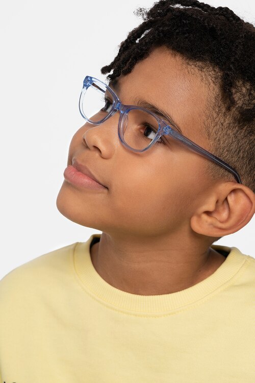 Thinker Clear Blue AcetateEyeglass Frames for Men from EyeBuyDirect