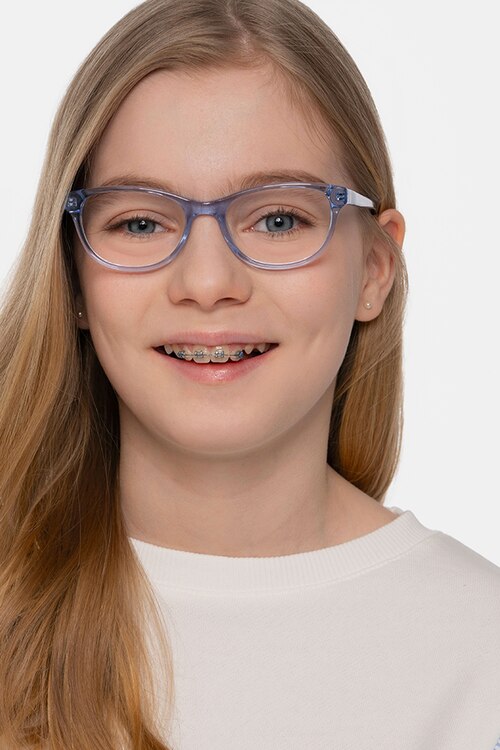 Thinker Clear Blue AcetateEyeglass Frames for Women from EyeBuyDirect