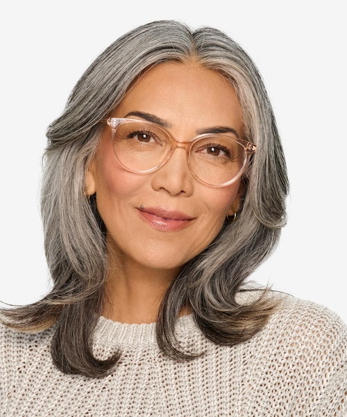 Nala Clear Pink AcetateEyeglass Frames for Women from EyeBuyDirect