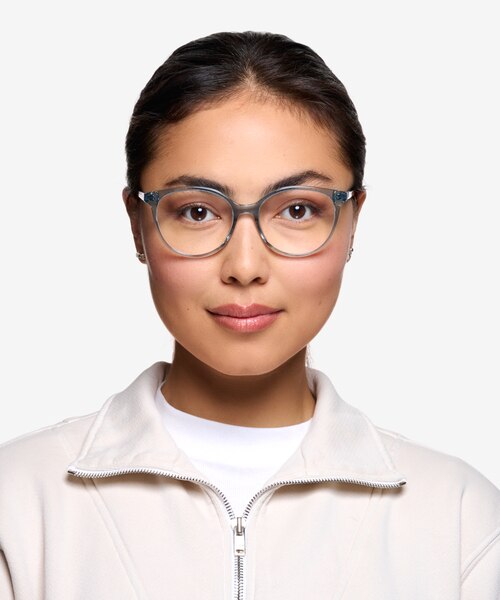 Nala Clear Blue AcetateEyeglass Frames for Women from EyeBuyDirect